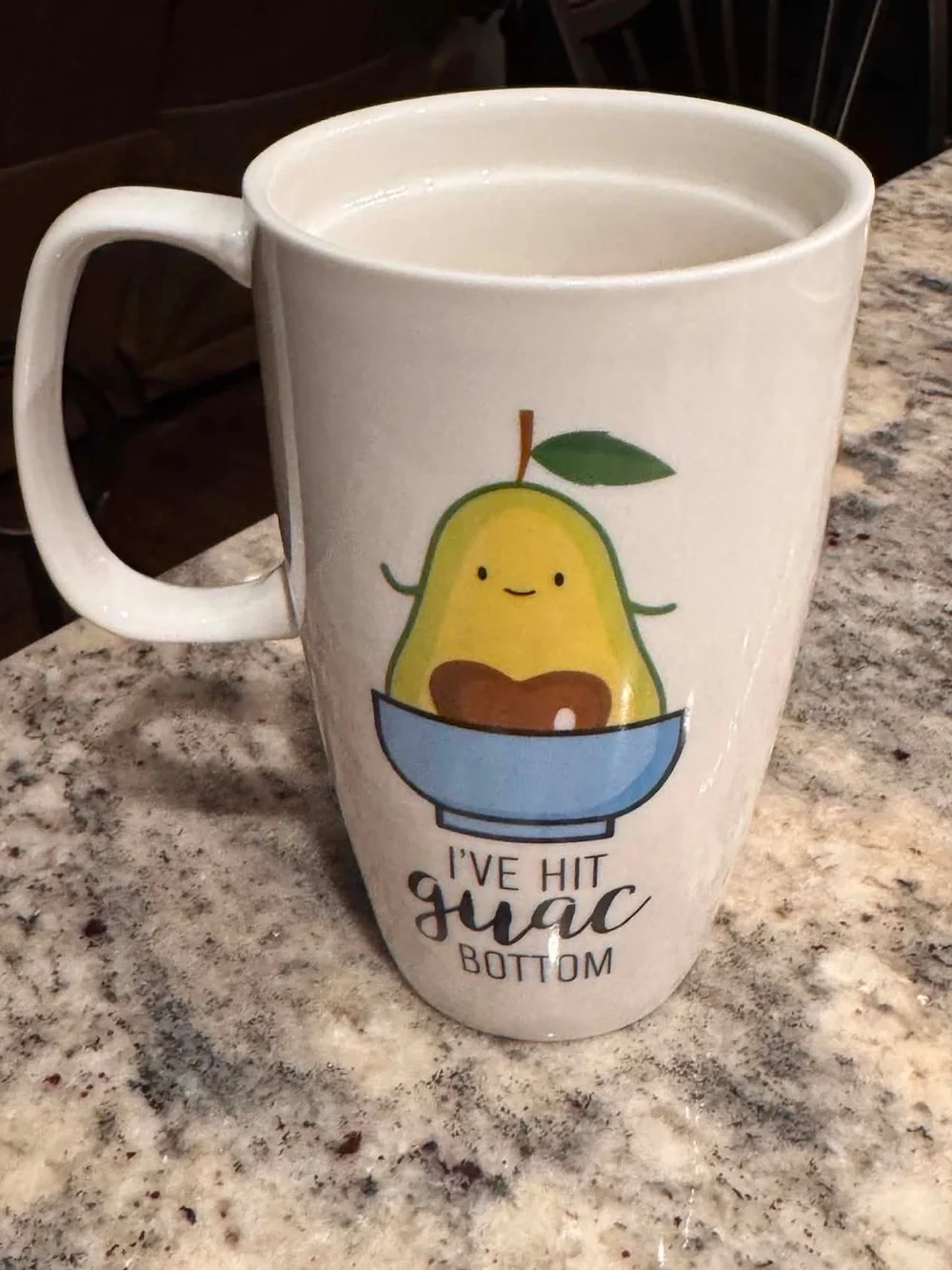 Coco Lola Avocado 'I've Hit Guac Bottom' Ceramic Mug no cracks or chips like new